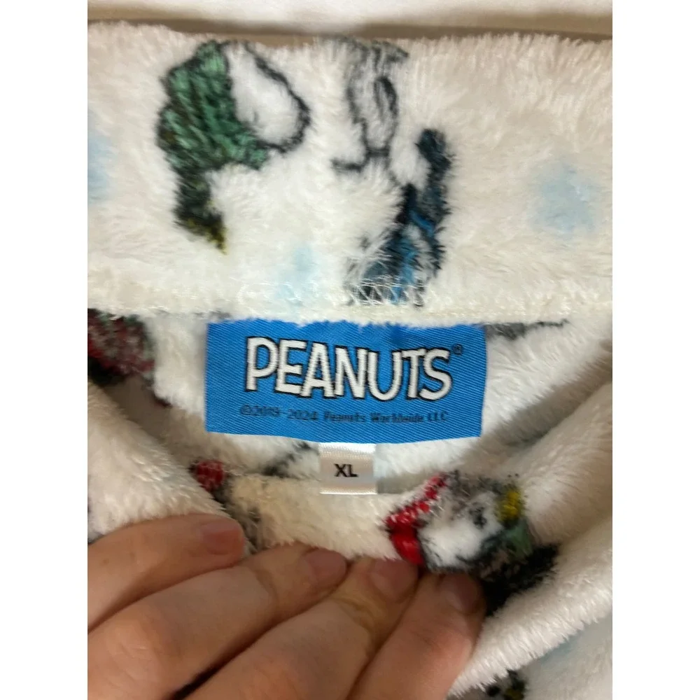 Peanuts Snoopy XL Christmas Pajama Pants Snowflake Fleece Holiday Lounge